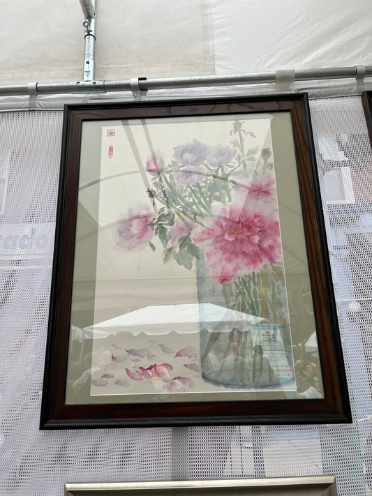 Peonies in glass